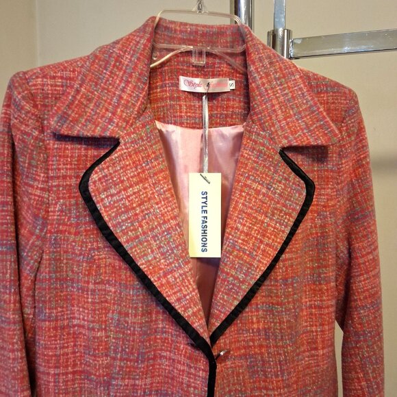 NWT Women's Lined Pink Blazer Jacket Spring Fall Winter Jackets S 4 6 - Picture 8 of 11